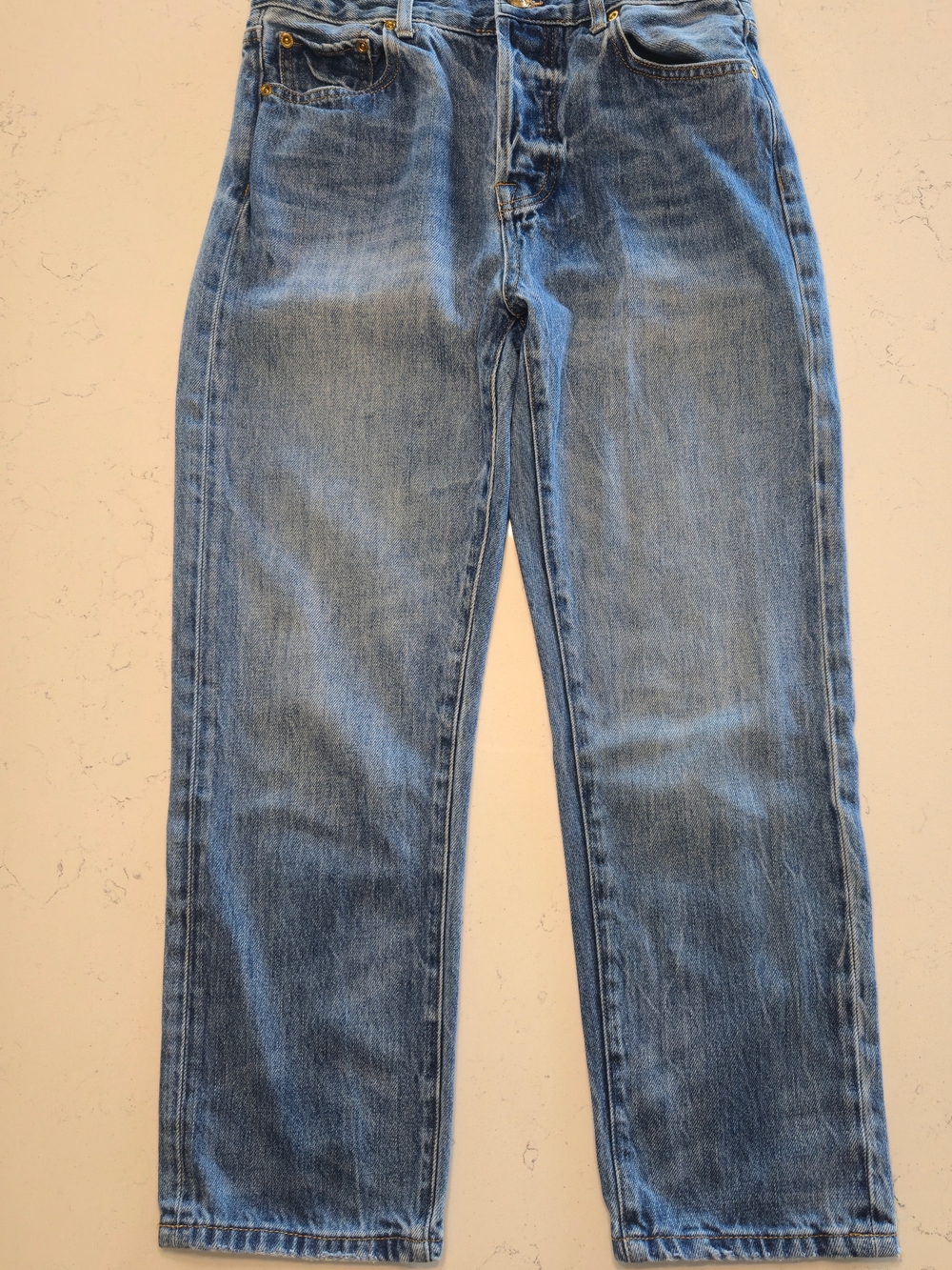 CTory Burch Fragile Not Cropped Straight Leg Vintage Wash Jeans Size 27